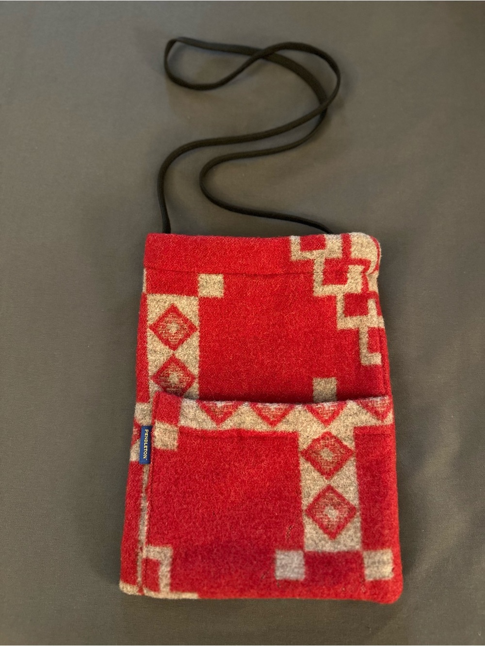 Vintage Pendleton Red Patterned Wool Crossbody Bag